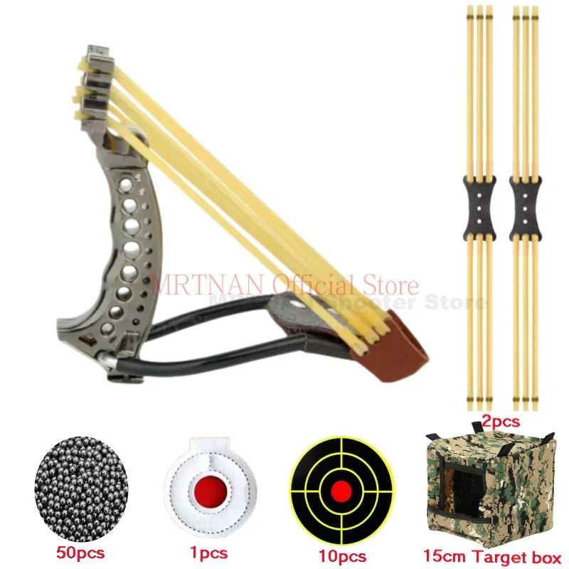 Outdoor Hunting Shooting Slingshot with Rubber Bands Can Shoot Fish Slingshot with Wrist Support Catapult Tools