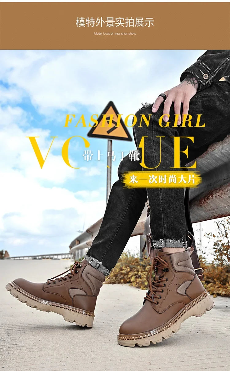 Motorcycle Boots Fashionable Motorcycle Boots Winter Cotton Boots Thick Soled Shock-absorbing Non Slip Casual Shoes