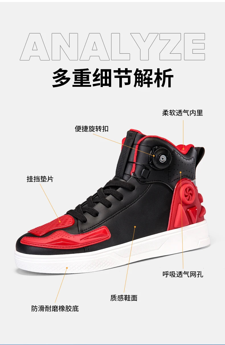 New Men's Motorcycle Shoes Outdoor Breathable Waterproof Men Motorcycle Boots Motos and Bike Riding Ankle Boot Motocross Shoes