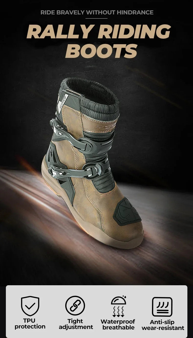 Motorcycle Long Boots Men Waterproof Motocross Riding Cycling Shoes Off-Road Motorbike Anti-drop Breathable Racing Equipment