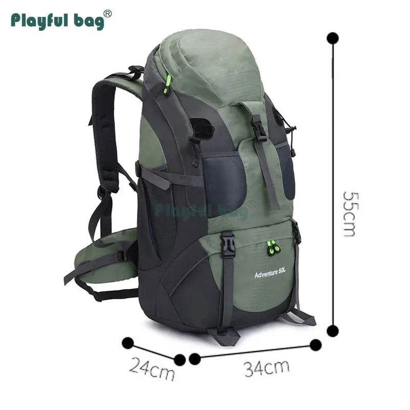 50L Outdoor Mountain Backpack Professional Waterproof Large  Capacity Light Hiking Travel Backpack Adult Bag AVA134