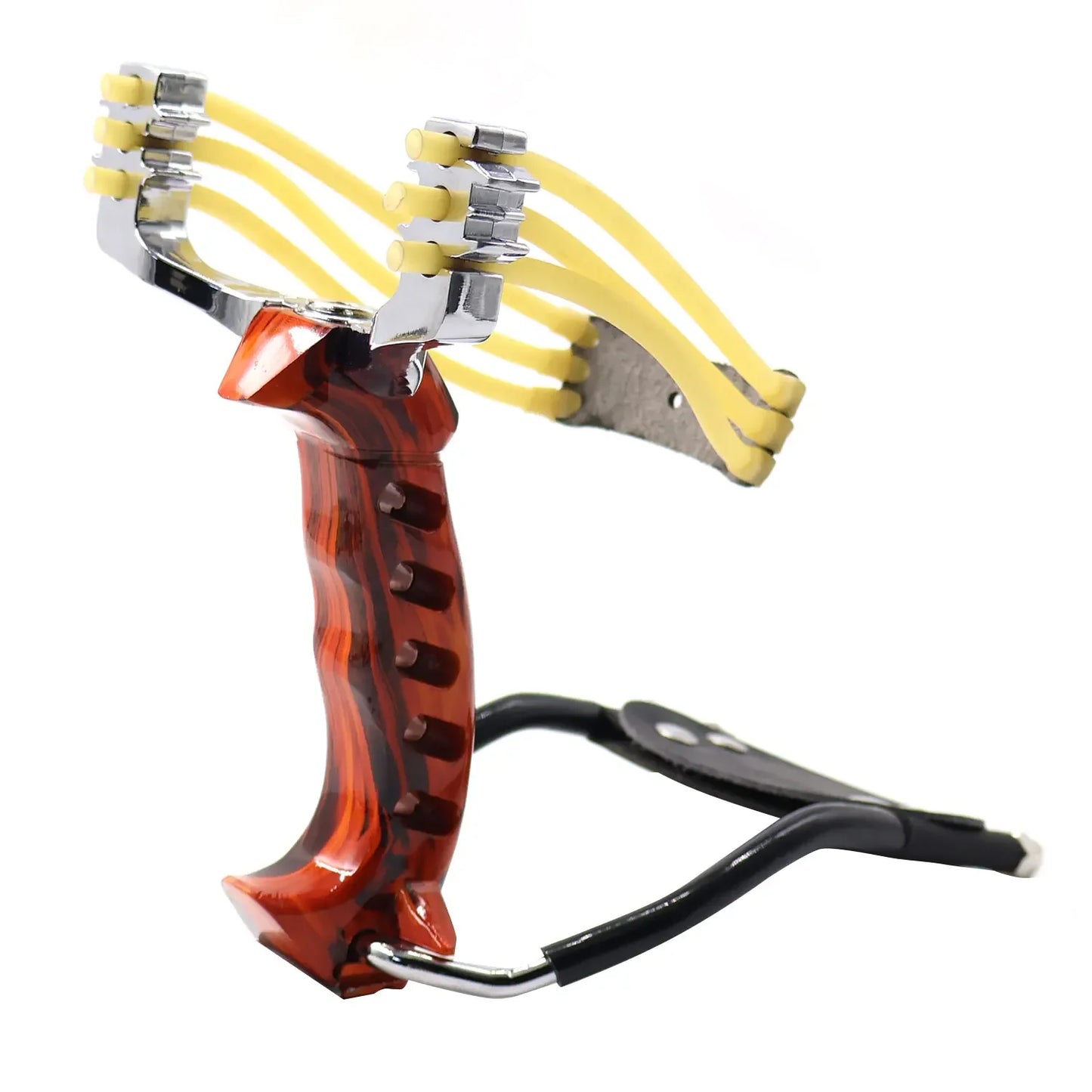 Professional Colored Metal Foldable Wrist Support Sling Handheld Hunting Shooting Sling High-power Slingshot Catapult Package