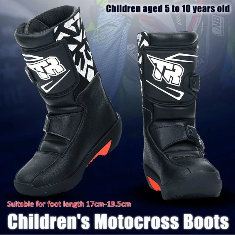 2PCS Kids Motocross Boots For Child Botas Motorcycle 4-10 Years Off Road Boots Motorcycle Mid Calf Kids Child MTB ATV