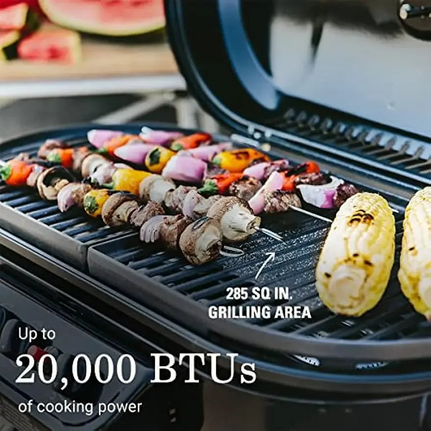 Coleman RoadTrip 285 Portable Stand-Up Propane Grill, Gas Grill with 3 Adjustable Burners and Instastart Push-Button Ignition;