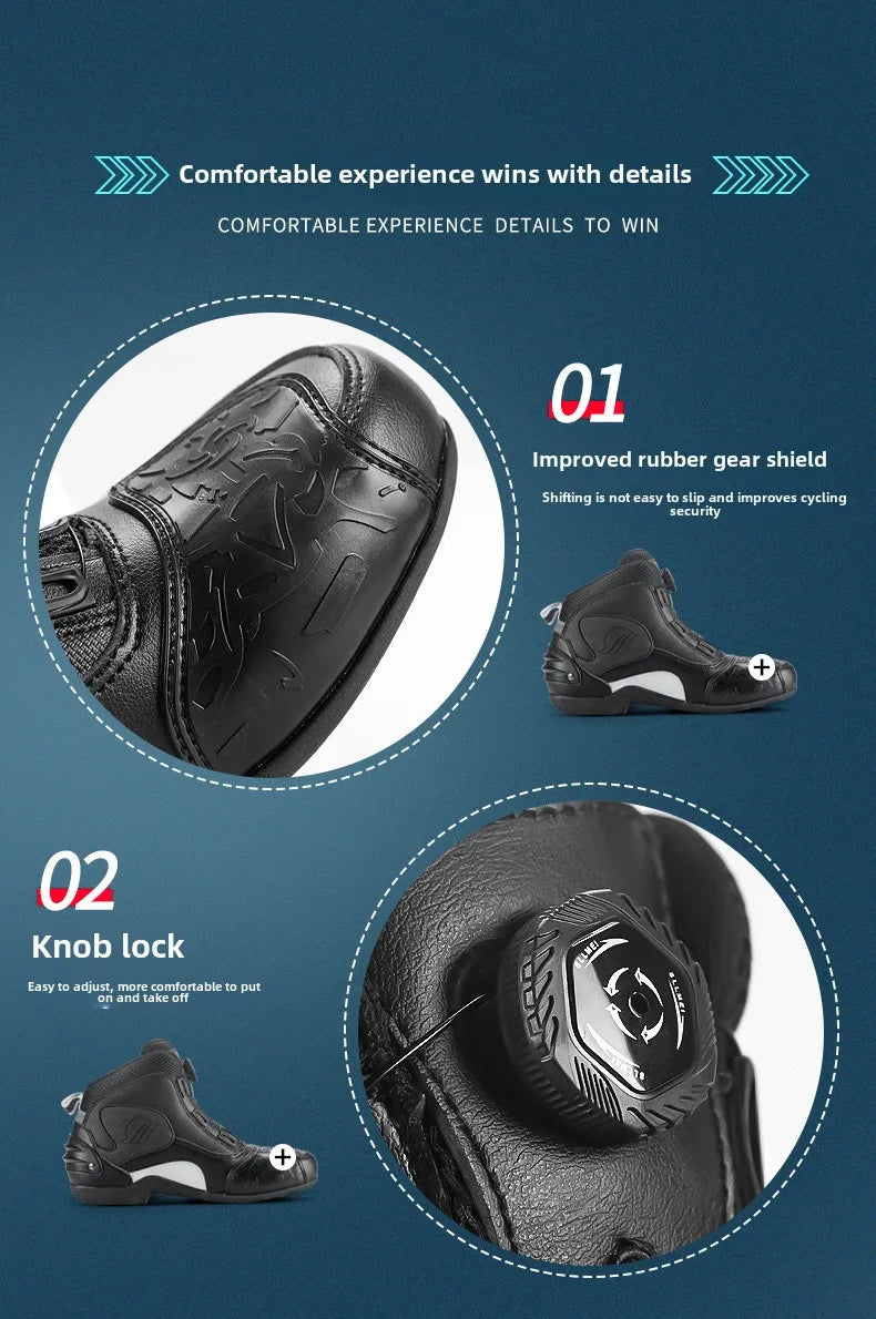 Motorcycle Cycling Shoes with Lock Motorcycle Boots Mountain Bike Racing Fall-proof Summer Waterproof Breathable Casual Boots