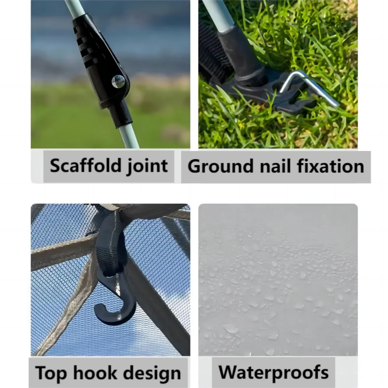 Pop up tents for camping waterproof Portable Windproof tents for camping 4 person family tent with Skylight, Upgraded Large Size