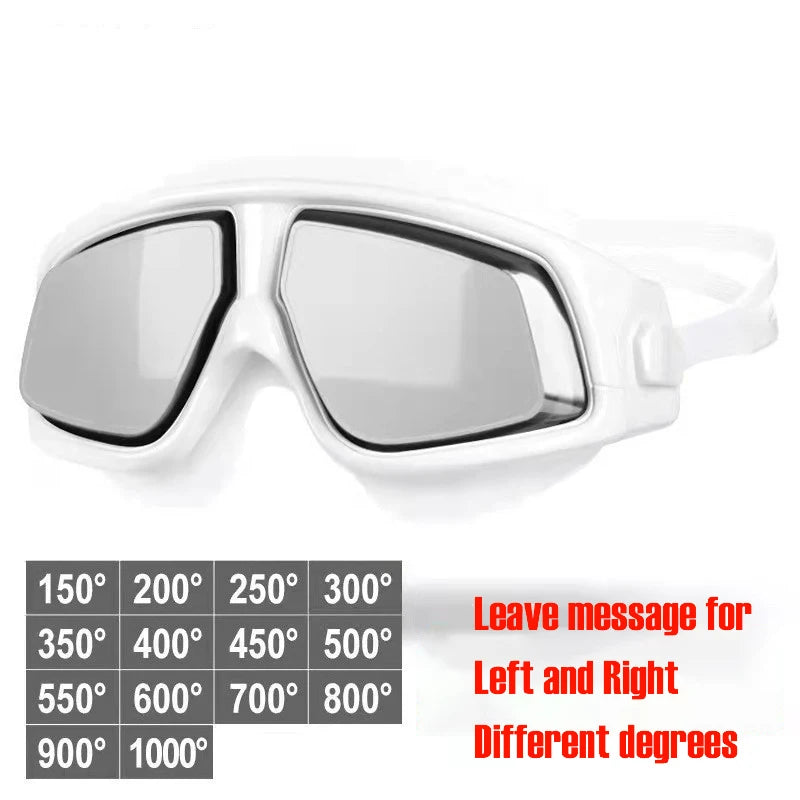 Queshark Men Women Adult -1.5 To -10.0 Myopia Swim Eyewear Silicone  Anti Fog Swimming Goggles Custom Different  Left Right Eyes