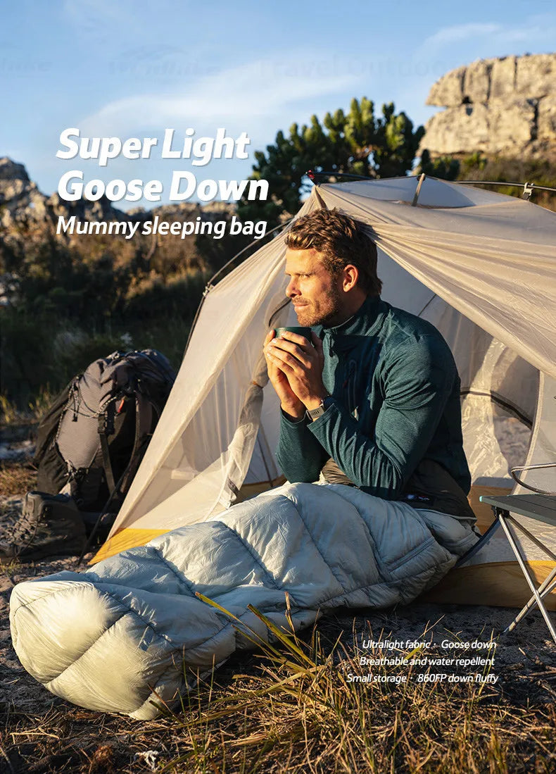 Naturehike Goose Down sleeping bags camping Ultralight Winter Gear Supplies Travel Waterproof folding Comfortable Tourism bag