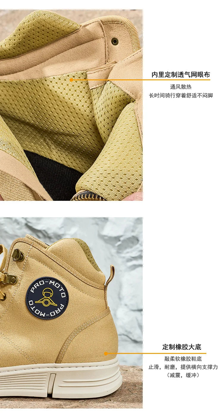 Motorcycle Shoes Men Water Proof Riding Boots Casual Flat Shoes Anti-collision Protection for Outdoor Cycling Sports Sneakers