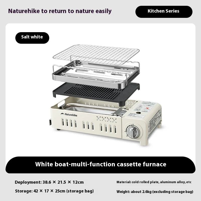 Naturehike Camping GAS Stove 2200W Multi-function Ultralight Portable Outdoor Picnic Stove With Grill Frying Pan Storage Bag