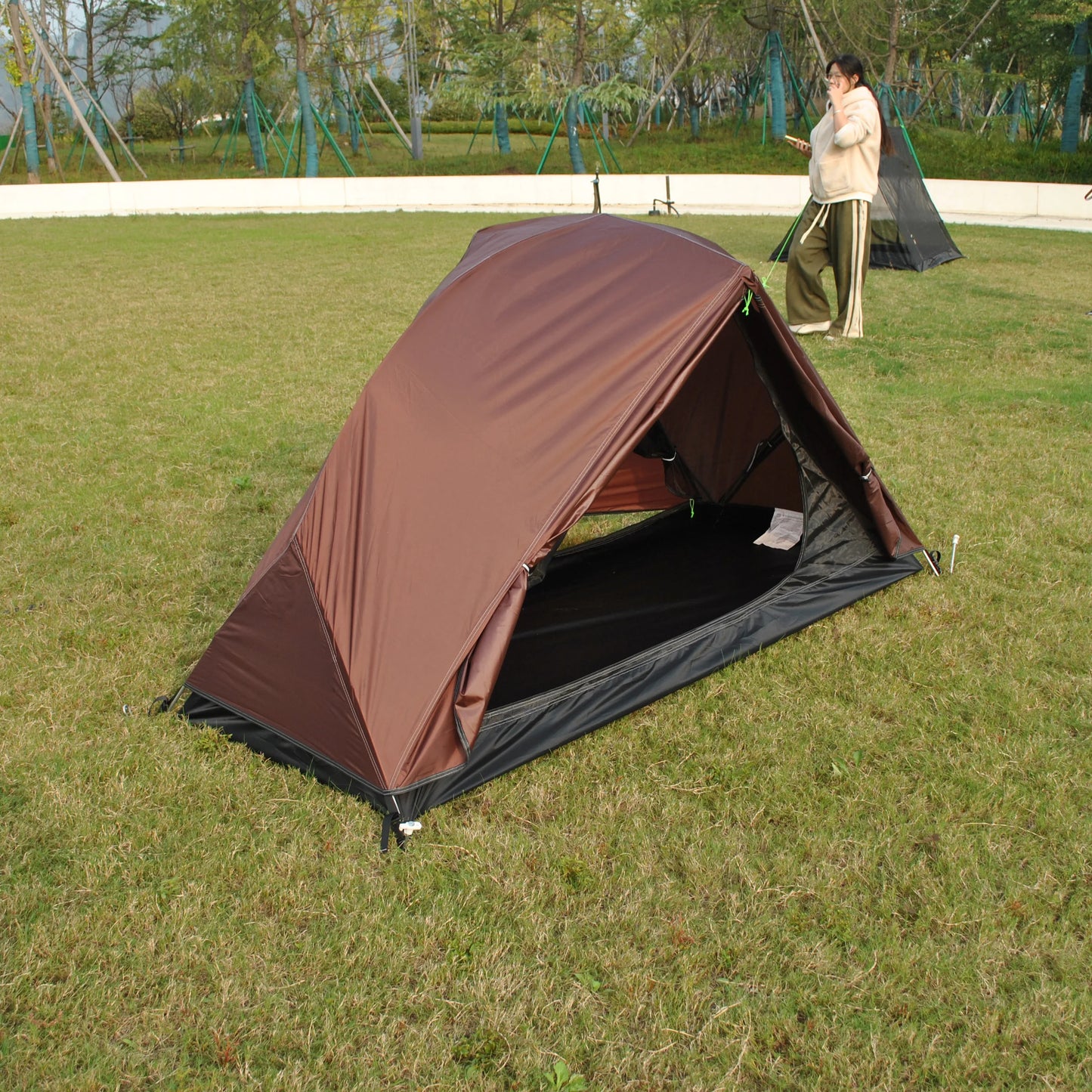 Ultralight Double Layer 1 Person Camping Tent, CZX-217 Waterproof Ultralight 1 Person Backpacking Tent Come with Footprint