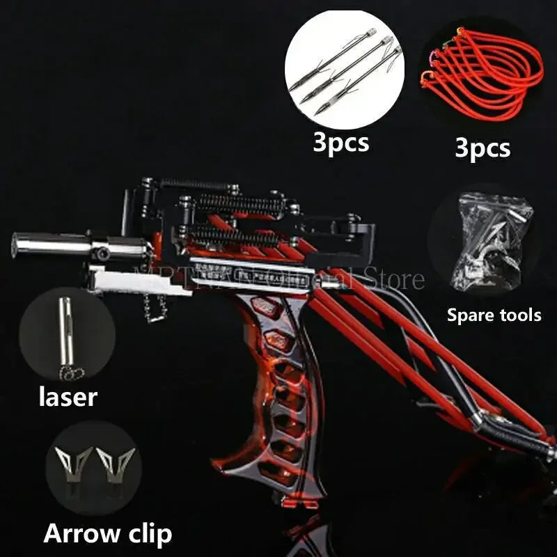 Green/Red Laser Slingshot Black Red Hunting Bow Slingshot Fishing Outdoor Powerful Slingshot Catapult Slingshot Shooting Caza