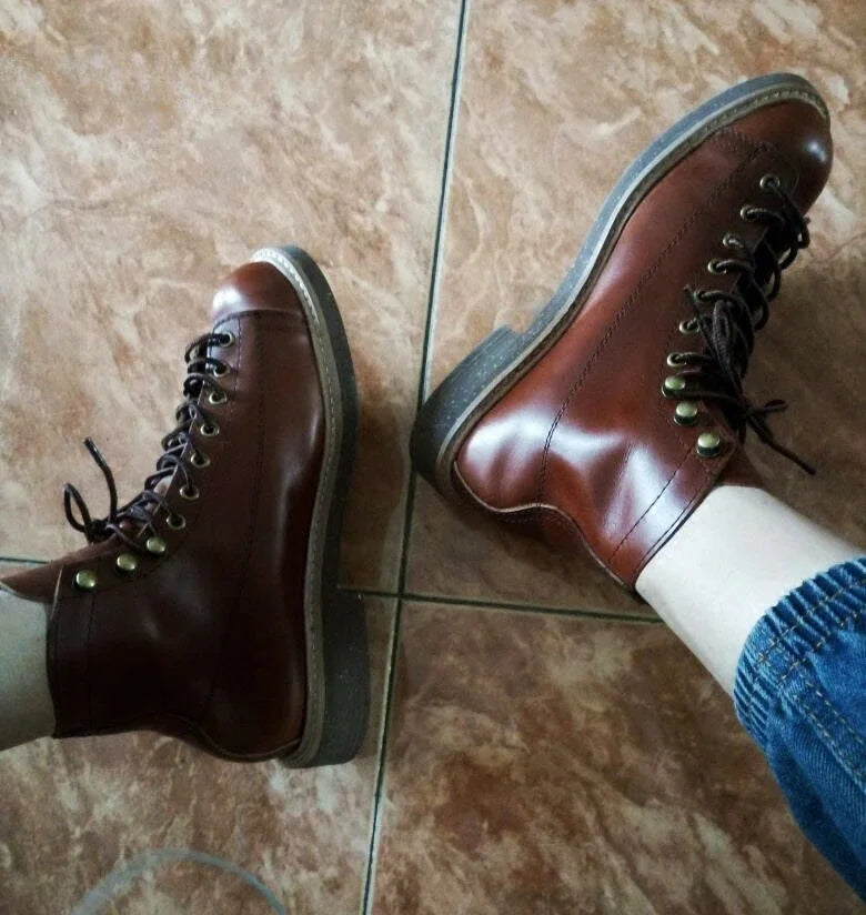 Mens British Wind Retro Boots Motorcycle Short Boots Men's Leather Boot Casual Work Shoes Men Women's Tide Chelsea Boots