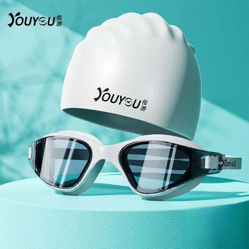 HD Anti-fog Swimming Goggles with Earplugs Adult Men Women  Leak Proof Adjustable high-quality Silicone Swim Protection EYEWEAR