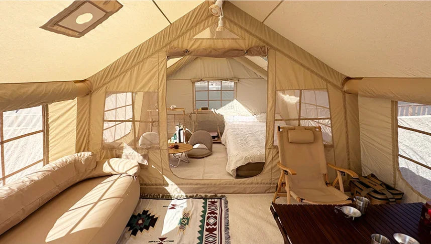 Luxury Inflatable Picnic Dome Tent, Outdoor Family Camping, Green, 17.2