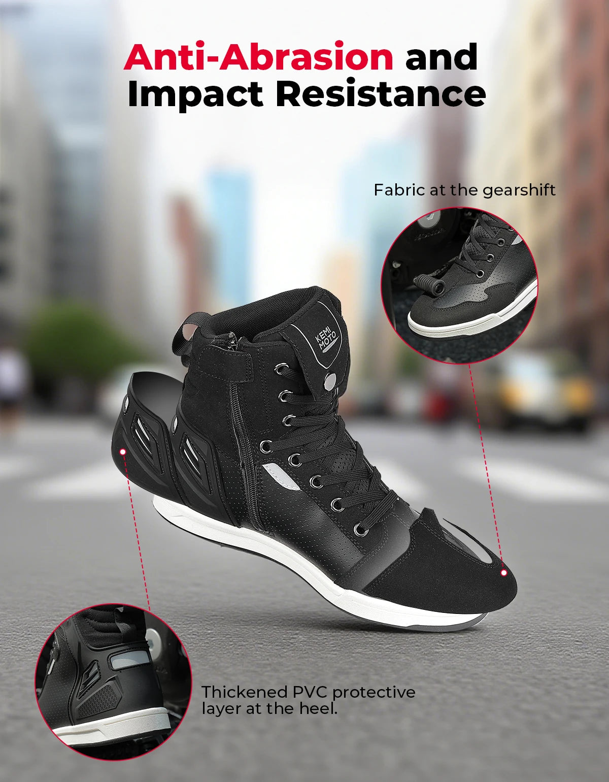 KEMIMOTO Motorcycle Riding Short Boots Men Summer commuting Shoes Sneakers Anti-slip Protection Breathable Casual rides Gear