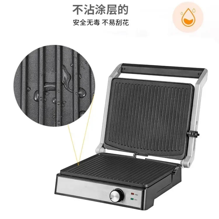 220V UK Multifunctional Steak Maker Panini Press Sandwich Grill Commercial Breakfast Burger Machine for Home Use EL