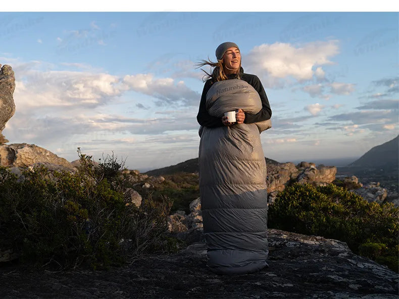Naturehike Duck Down Sleeping Bag -13℃~8℃ Outdoor Autumn Winter Keep Warm Sleeping Bag Spliceable Envelope Ultralight 670FP