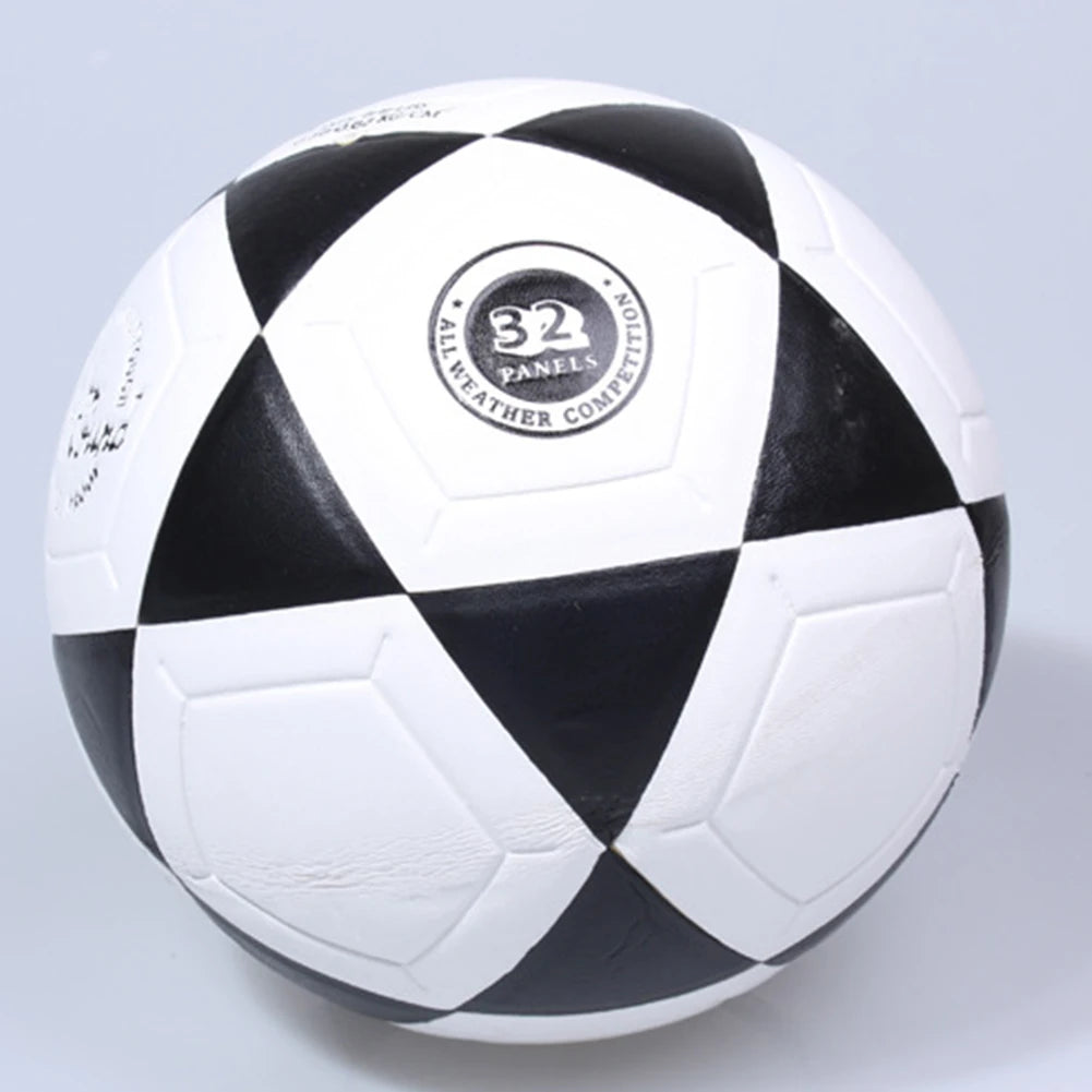 Size 5 Soccer Ball Youth Soccer Ball Machine Stitched School Competition Football Black Triangle Print for Outdoor Sports