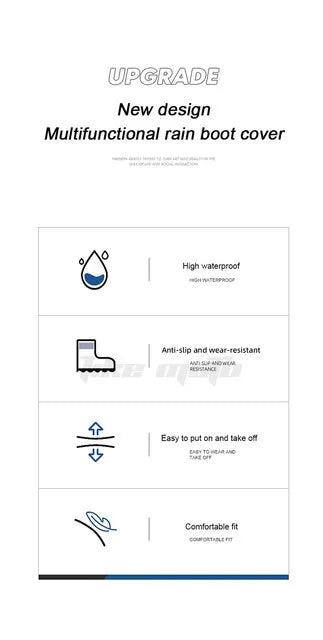 Motorbike Cycling Bike Reusable Rainproof Shoes Cover Motorcycle High Rain Boots Waterproof Reflective Snowy Non-Slip Footwear