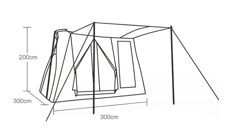 Cotton Picnic Tent for 4 Person, Outdoor Camping, TC, One Bedroom, Luxury, Foldable, Custom Tent, Oxford, Spring