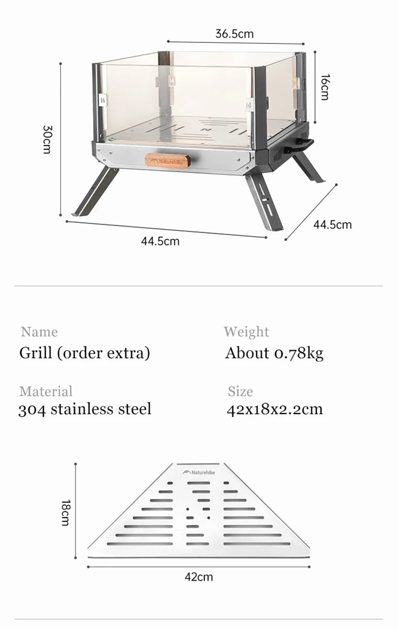 Naturehike Portable Camping Tent Stove glass-ceramic Outdoor Fire Wood Heaters Quick Assemble Backpacking Hiking Burned Stove