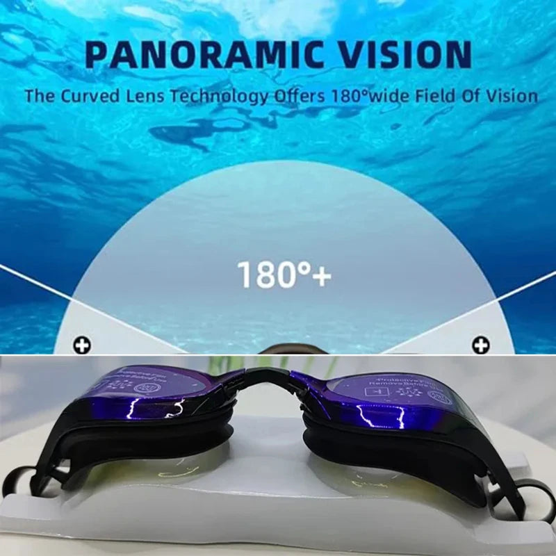 Electroplated Swimming Goggles For Women Men Waterproof Anti Fog Anti UV Diving Glasses Swimming Training Accessories