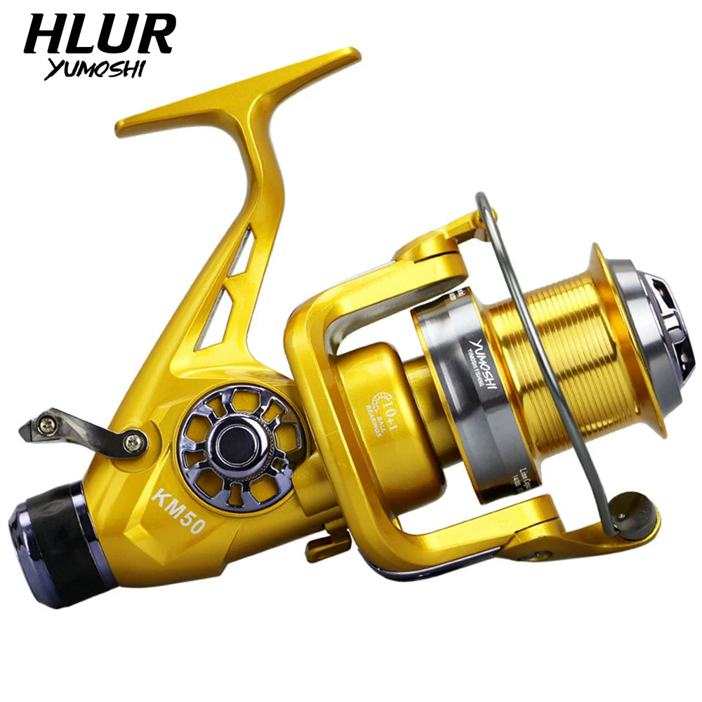 HLUR KM5000-6000 Full Metal Spinning Fishing Reel 13+1BB 25KG Max Drag Power Reel for Saltwater Trolling Surf Fishing