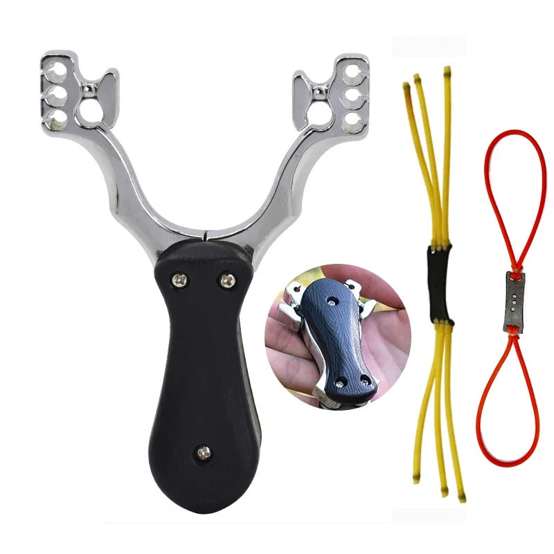Alloy Large Bow Head High Power Foldable Slingshot Multifunctional Hunting Shooting Sling Outdoor Precision Hunting Tool