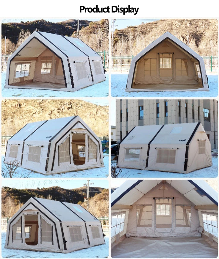 17.2㎡ Outdoor Camping Automatic Inflatable Tent with Air Column for Family Party 600D Oxford Cloth Material Marquee Waterproof