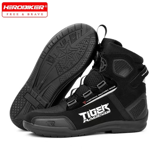 Men Motorcycle Shoes Motorcycle Boots Anti-Fall Motorcycle Equipment Wear-Resistant  Studded Boots Motocross Boots