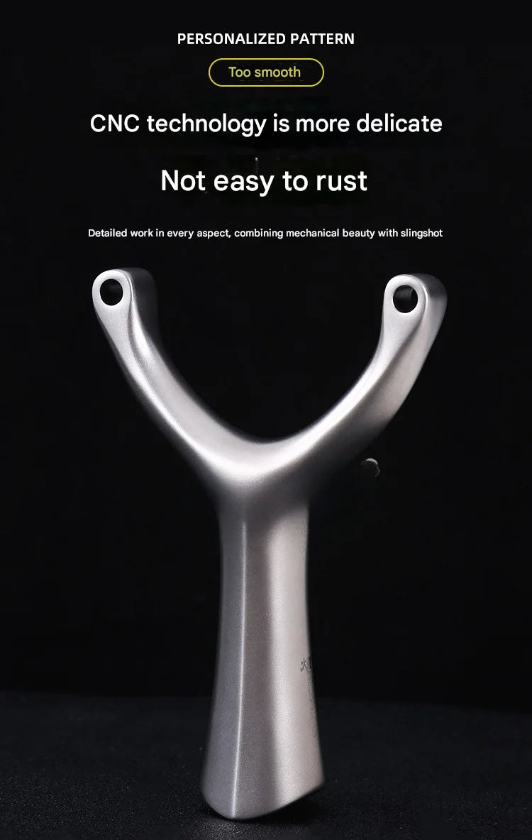 High Quality Hunting Stainless Steel Slingshot With Flat Rubber Band Outdoor Sports Hunting Shooting Catapult Accessories