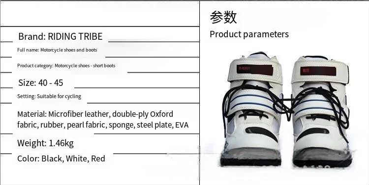 Motorcycle Fall Prevention Boots High Ankle Racing Boots Leather Race Motocross Motorbike Riding Boots Shoes for Women Men Shoe