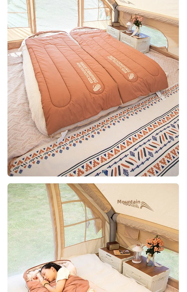 Sleeping bag for all seasons, suitable for adults, outdoor camping, overnight use, car use, and siesta, dual-purpose with warm