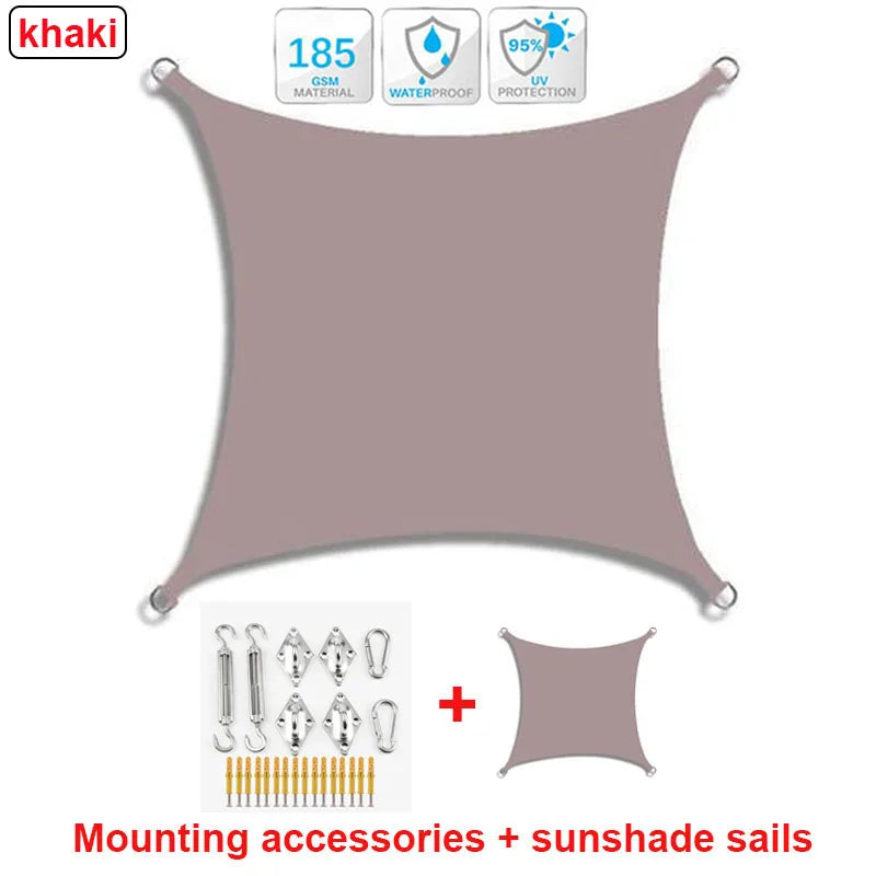 3x5m 3x6m 4x5m outdoor waterproof and UV shade sail 300D Oxford cloth shade canvas garden terrace canopy camping sun shelter