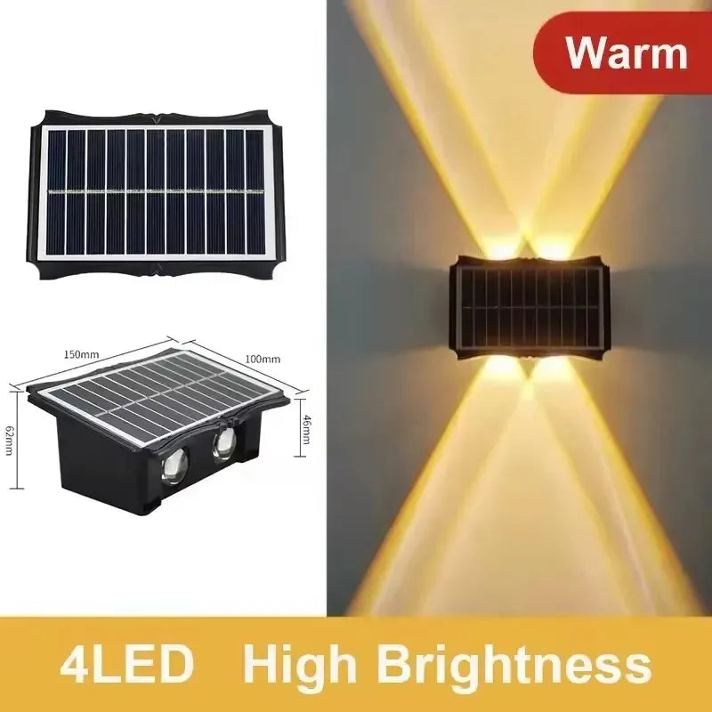 Solar Wall Washing Lamp 4/6/8 LED Waterproof Outdoor LED Wall Light Courtyard Lamp Decorative Balcony Garden Atmosphere Lights