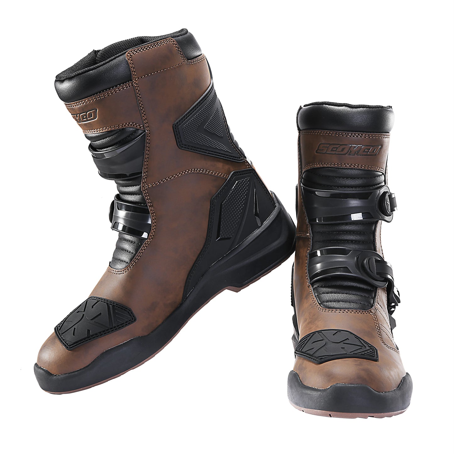 Scoyco Motorcycle Boots Wear-resistant Men's Biker Boots Anti-slip Motorcycle Boots Enduro Waterproof Leather Motocross Boots