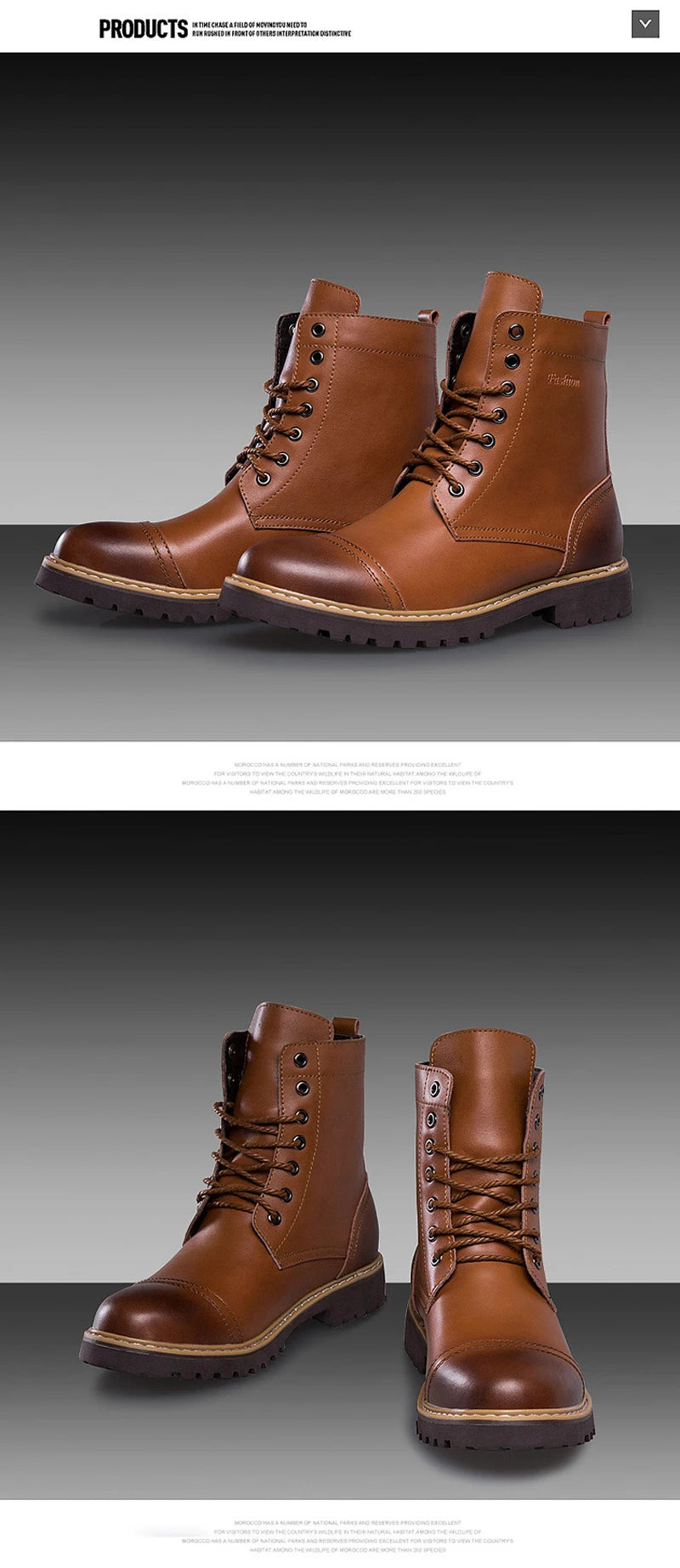 Genuine Leather Men's Boots Plush Warm Winter Boots High Quality Men Motorcycle Boots Fashion Tooling Shoes