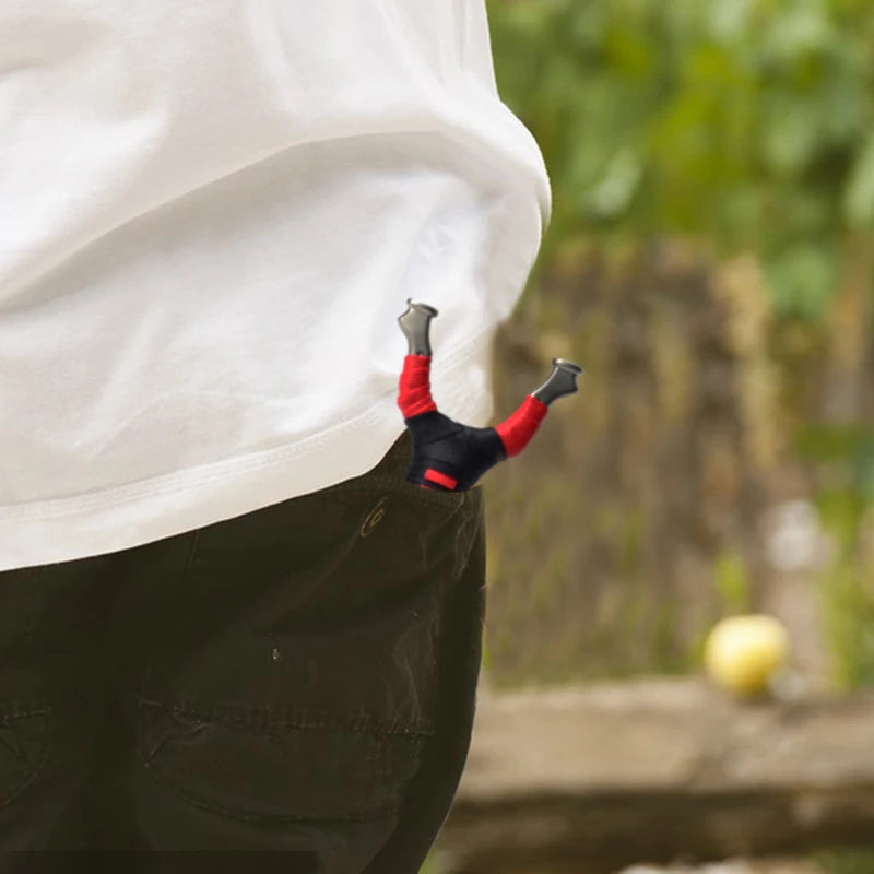 New Style Stainless Steel Powerful Slingshot with Tube Rubber Band Mud Balls Slingshot Catapult Bag for Hunting Outdoor