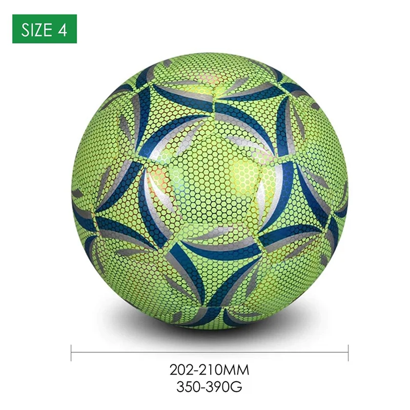 A18E-Luminous Size 4 Soccer Ball, Dazzling Glow In The Dark Training And Game Ball, Long-Lasting Brightness