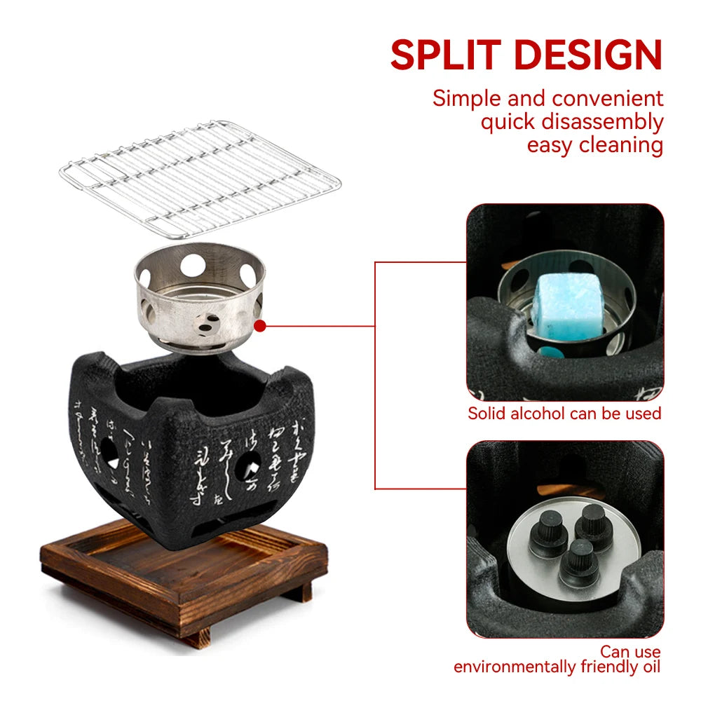 Portable Japanese BBQ Grill Korean Carbon Furnace Charcoal Grill Barbecue Stove Cooking Oven Household Outdoor Barbecue Tool