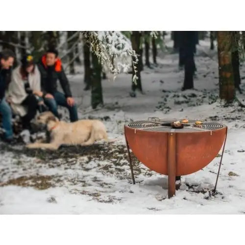 Large Wood Fired Barbecue Charcoal Stainless Cooking Plate BBQ Grill Steel Round Fire Pit Bowl