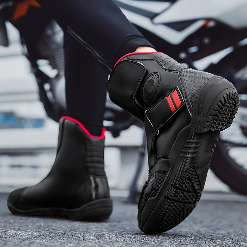New Motorcycle Boots Men Waterproof Motocross Riding Boot Men's Motorbike Shoes Breathable Anti-slip Motos Protective Boots
