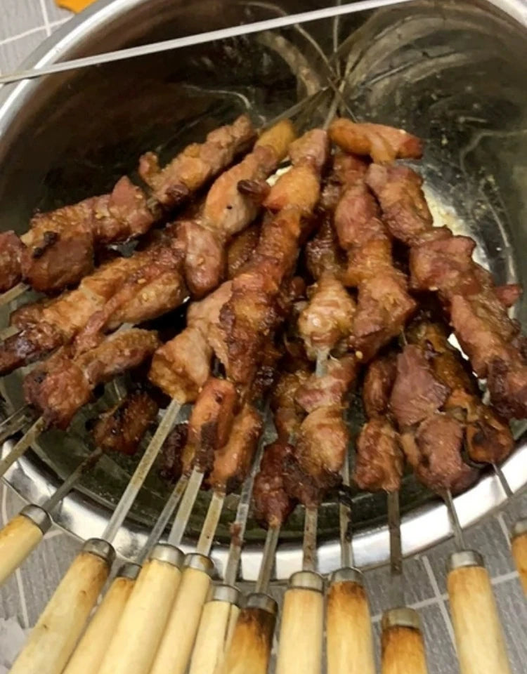 Smokeless Barrel BBQ Grill, Charcoal Rotisserie for Home, Commercial, Outdoor Meat Skewer, Portable Roaster