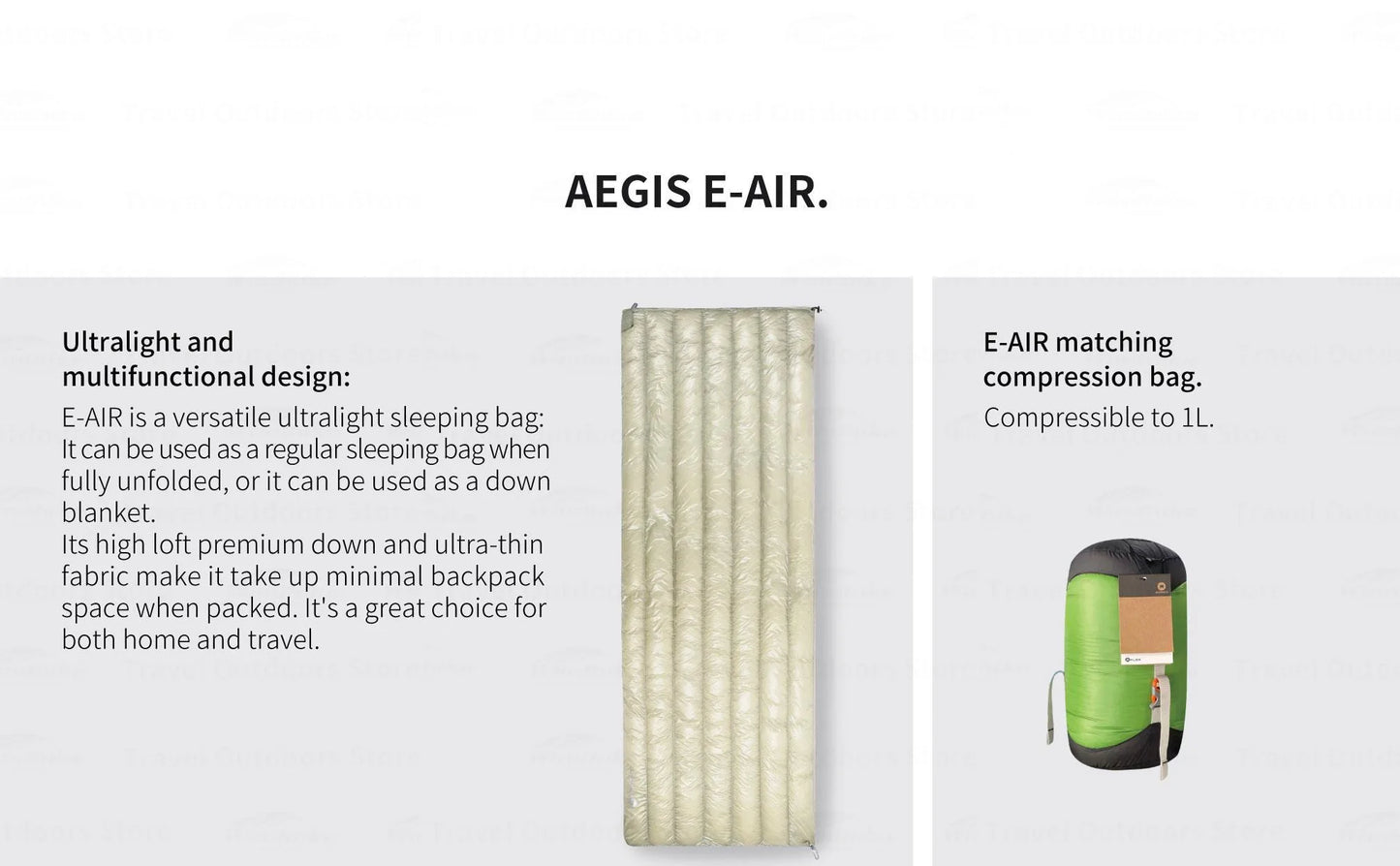 AEGISMAX AIR-E Camping Down Sleeping Bag Adult Ultralight Waterproof Hiking Tourist Warm 800FP Outdoor Envelope Sleeping Bags