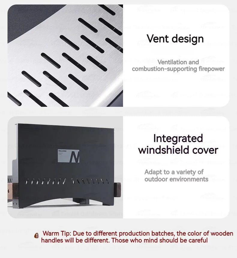 Naturehike Upgrade Barbecue Grill Lightweight Folding Portable Charcoal Burner Camping Outdoor Picnic Tabletop Cooking Stove Box