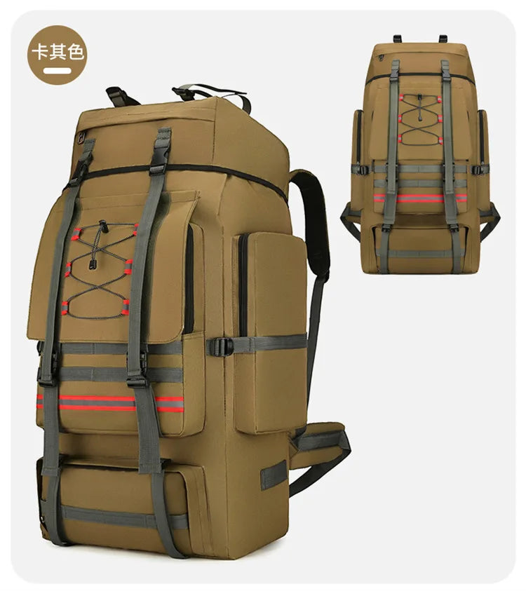 130L Large Capacity Mountaineering Bag Suitable  Outdoor Travel Camping Climbing Adventure Multifunctional Waterproof  Backpack