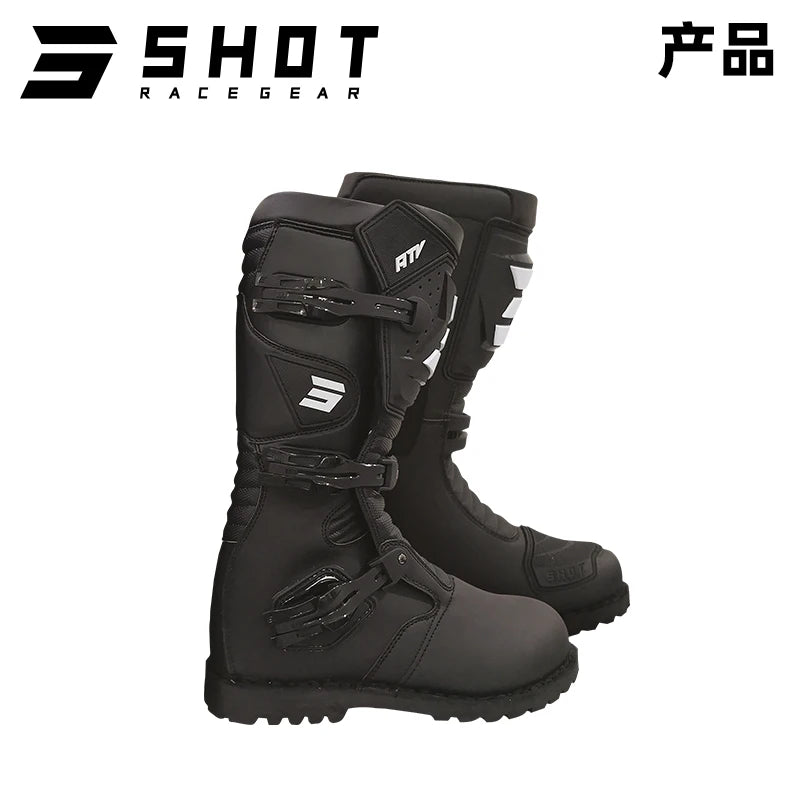 SHOT Off-road Motorcycle BOOTS Riding Rally Boots Waterproof  ATV Microfiber Leather Botas CE Certification Motocross Equipment