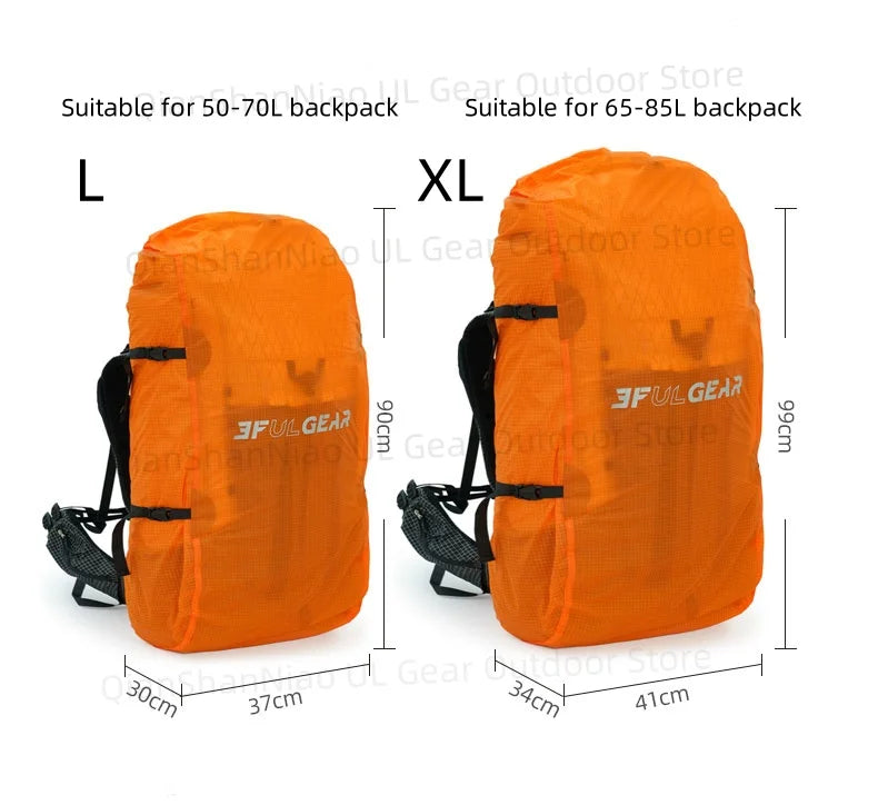 3F UL Gear UHMWPE Rain Cover For Backpack Outdoor Ultralight Hiking waterproof Trekking Rainproof 20-85L Backpack Cover