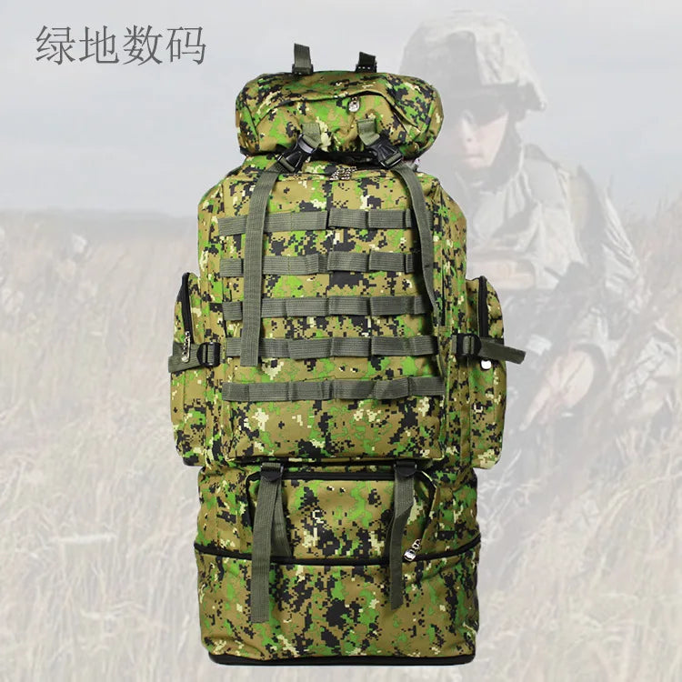 70-100L Outdoor Camping Travel Sports Backpack Military Camo Tactical Bag Large Capacity Waterproof Hiking Mountain Climbing Bag
